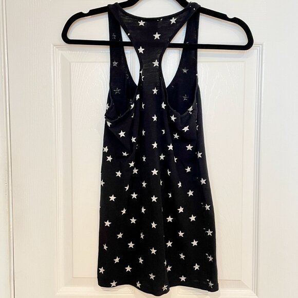 Cute Victoria's Secret Pink Black Distressed Gray Star Print Racerback Tank - Picture 2 of 5